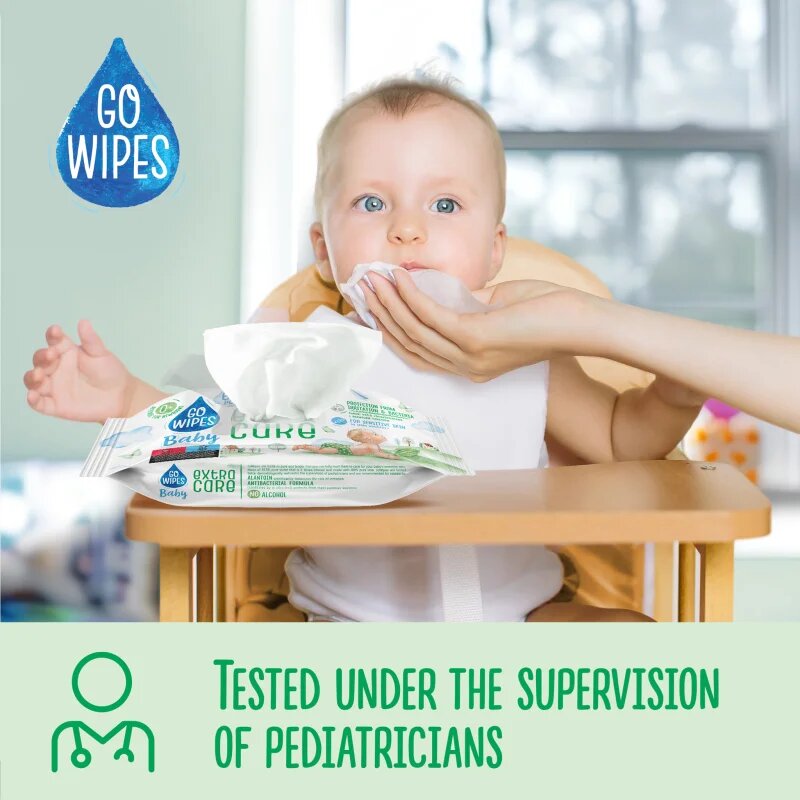 GoWipes Extra Care vlažni čistilni robčki za otroke za občutljivo kožo 0+ 60 kos