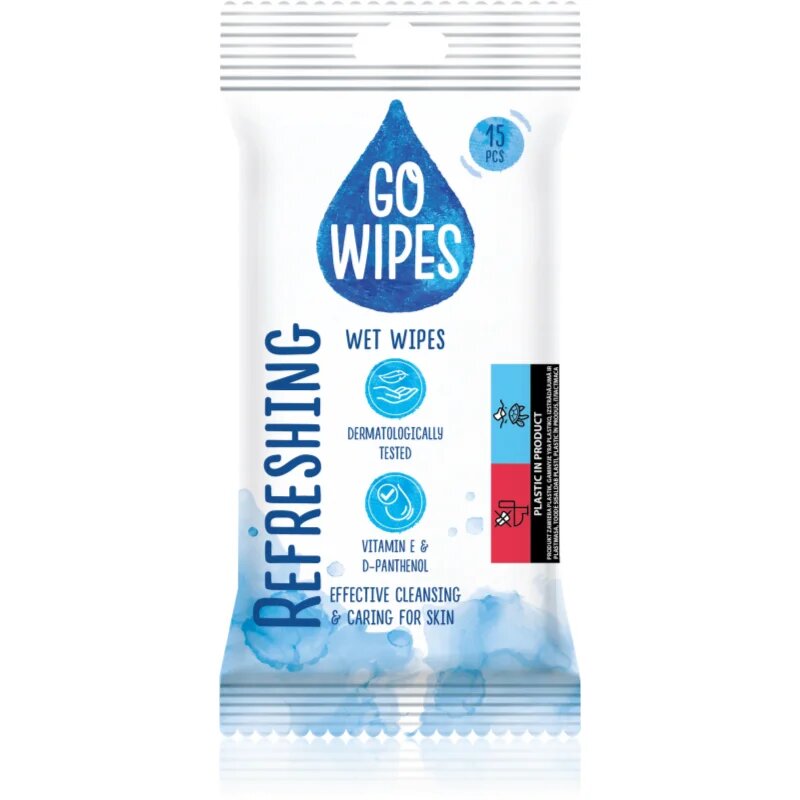 GoWipes Refreshing vlažni čistilni robčki za roke 15 kos