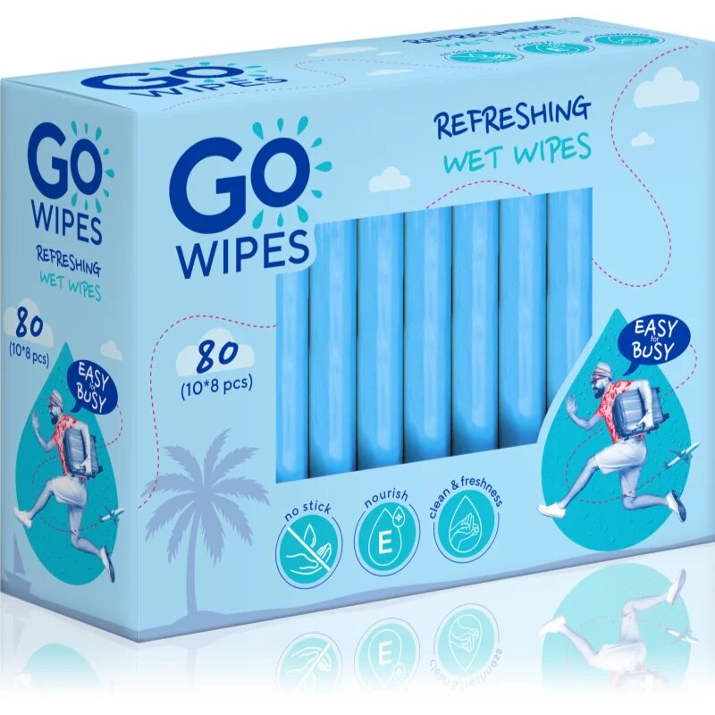 GoWipes Refreshing Wet Wipes osvežilni vlažilni robčki za roke 10x8 kos