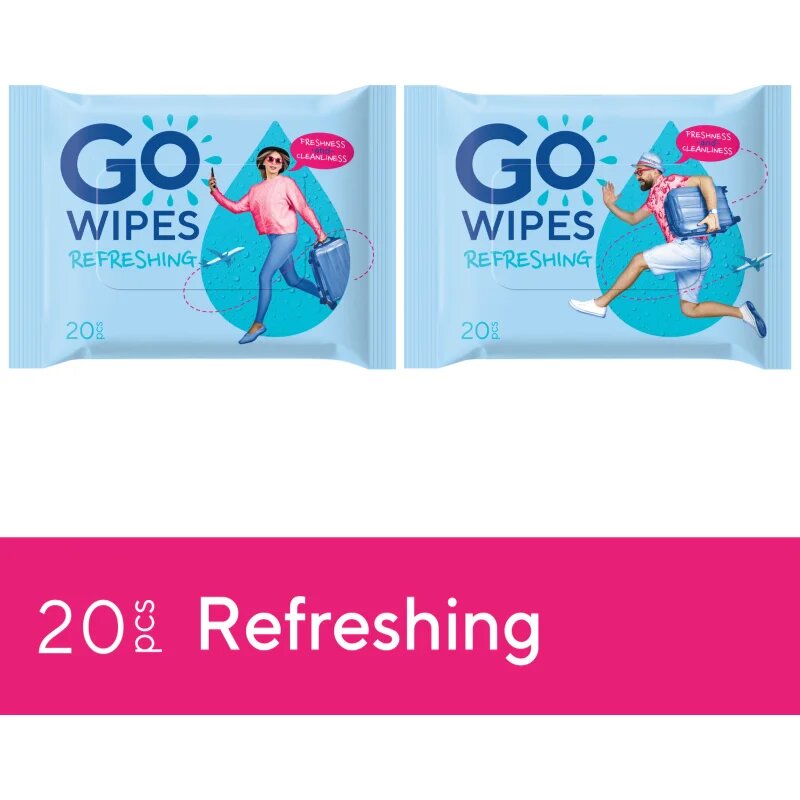 GoWipes Refreshing Wet Wipes osvežilni vlažilni robčki za roke 20 kos