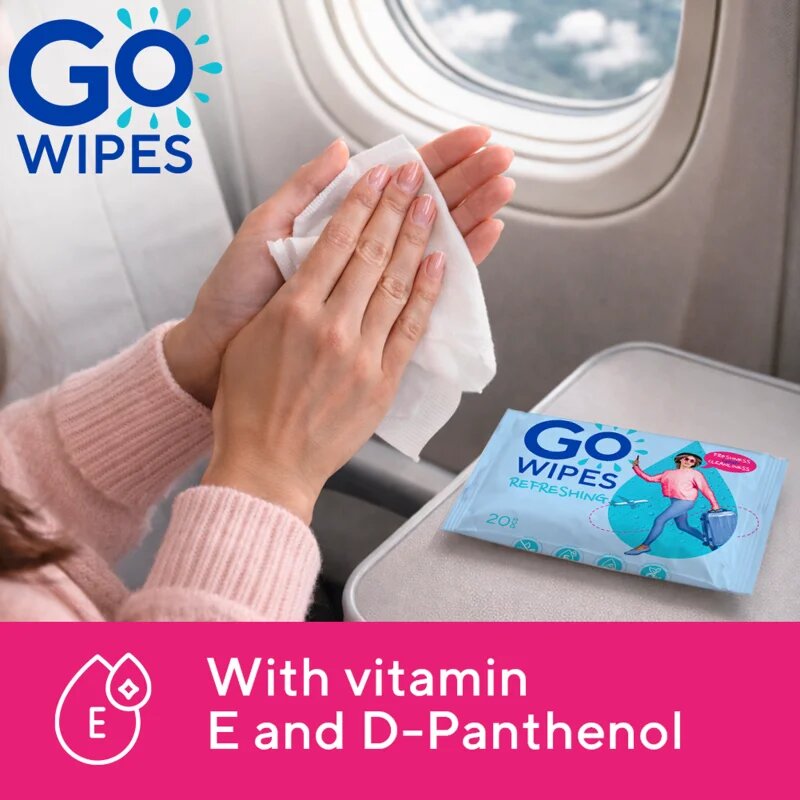 GoWipes Refreshing Wet Wipes osvežilni vlažilni robčki za roke 20 kos