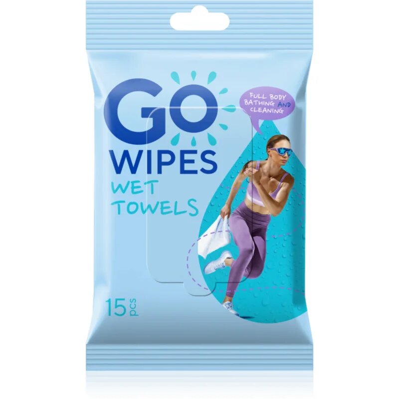 GoWipes Wet Towels osvežujoče vlažne brisačke 26x20 cm 15 kos