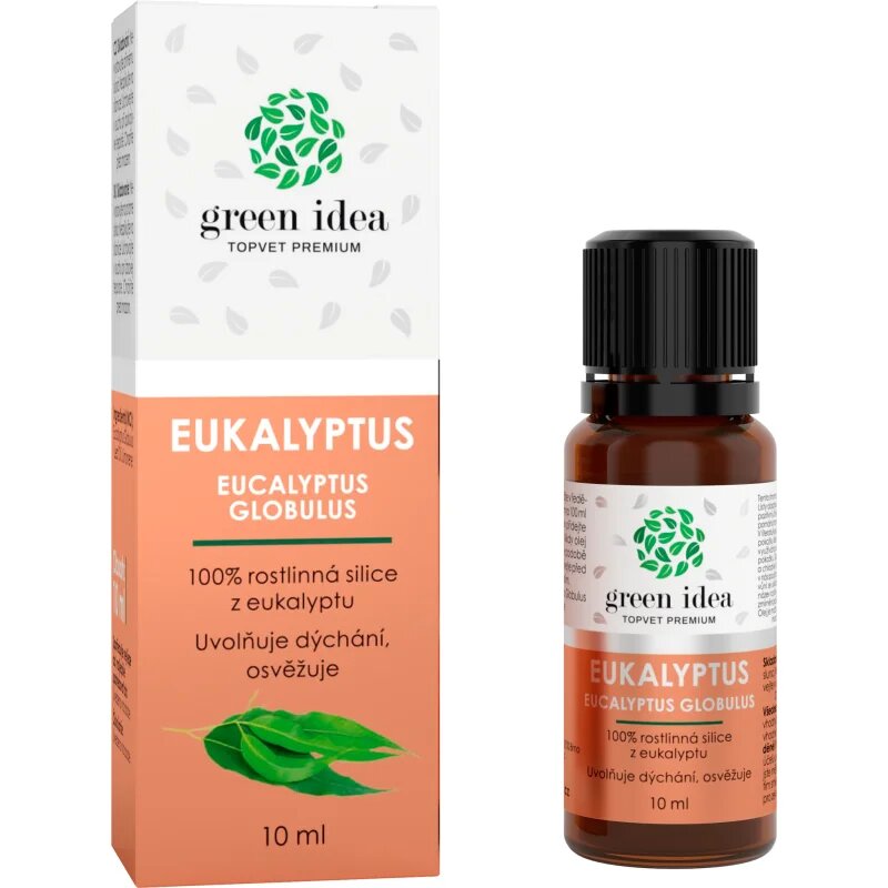 Green Idea Eukalyptus 100% ekstrakt za podporo normalnemu delovanju dihal 10 ml