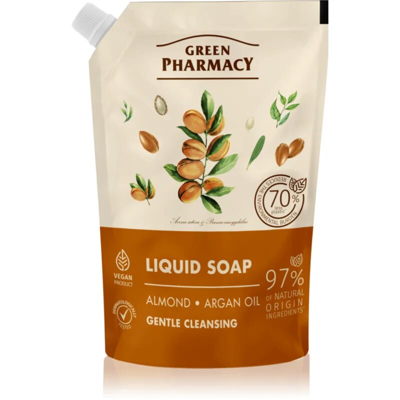 Green Pharmacy Almond & Argan Oil tekoče milo za roke nadomestno polnilo 460 ml