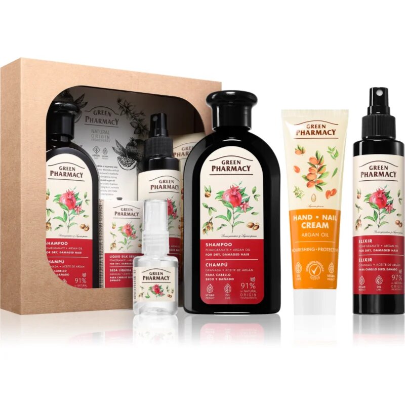 Green Pharmacy Argan Oil & Pomegranate Set darilni set za ekstremno suhe lase