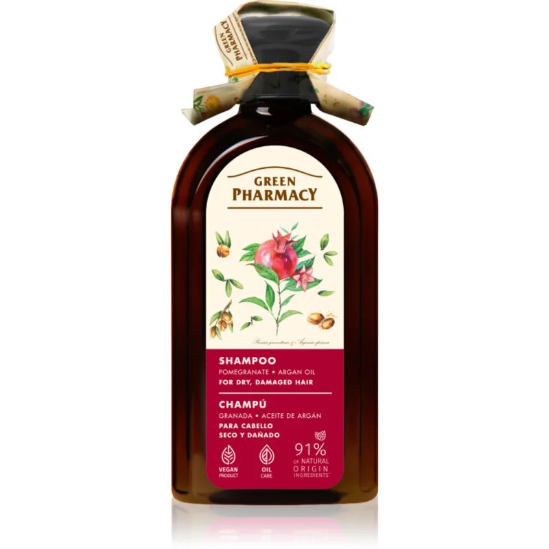 Green Pharmacy Argan Oil & Pomegranate Shampoo šampon za suhe in poškodovane lase z arganovim oljem 350 ml
