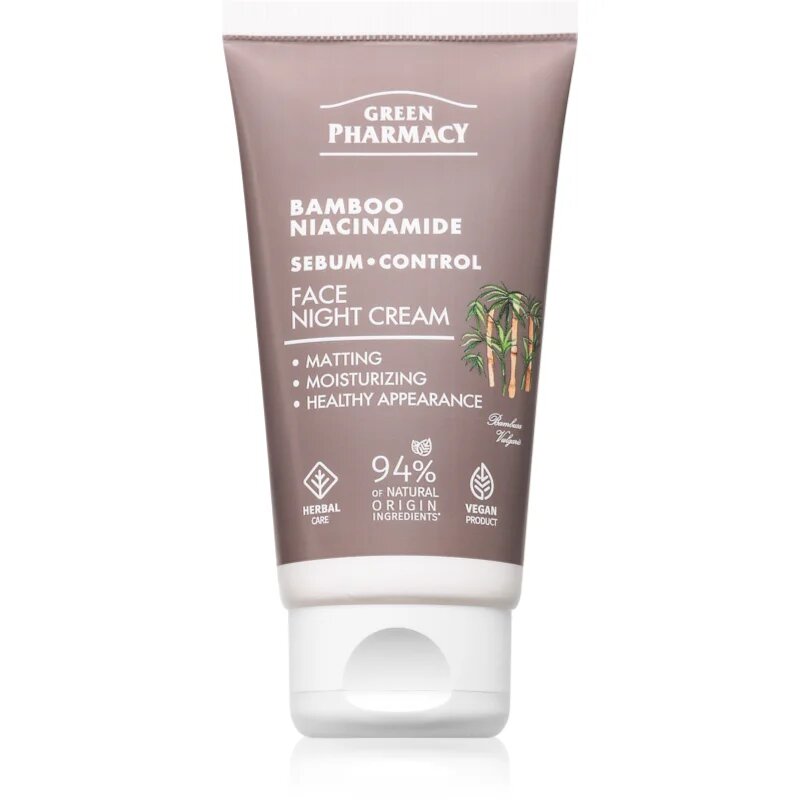 Green Pharmacy Bamboo & Niacinamide Night Face Cream vlažilna nočna krema 50 ml