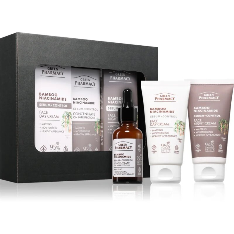 Green Pharmacy Bamboo & Niacinamide Set darilni set za popolno polt