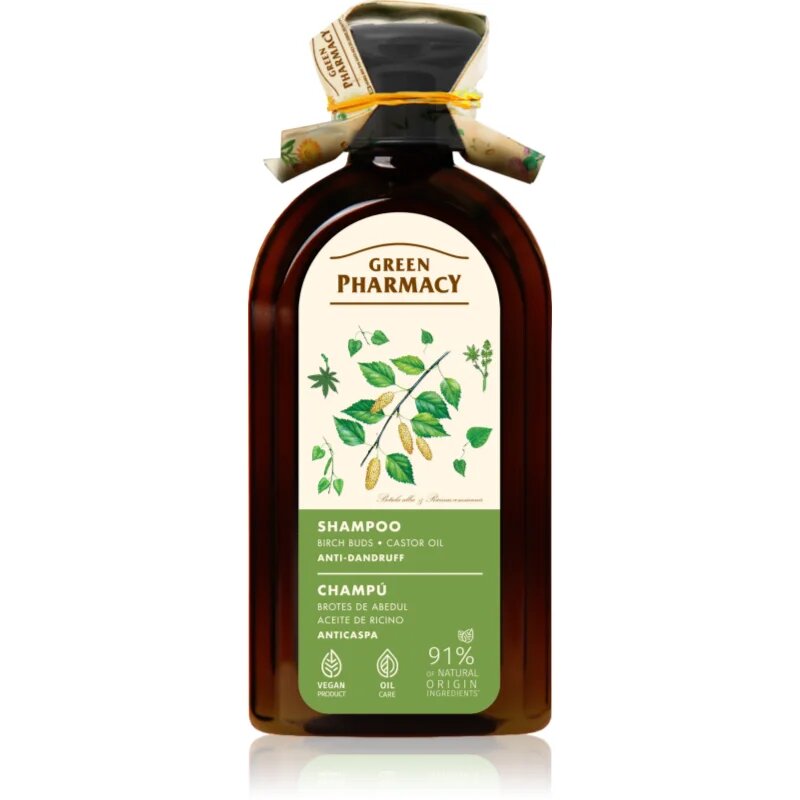 Green Pharmacy Birch Buds & Castol Oil Shampoo šampon proti prhljaju 350 ml