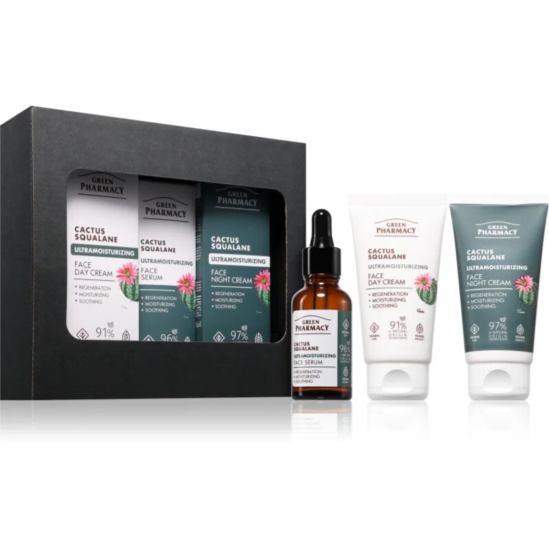 Green Pharmacy Cactus & Squalane Set darilni set za vlaženje in učvrstitev kože