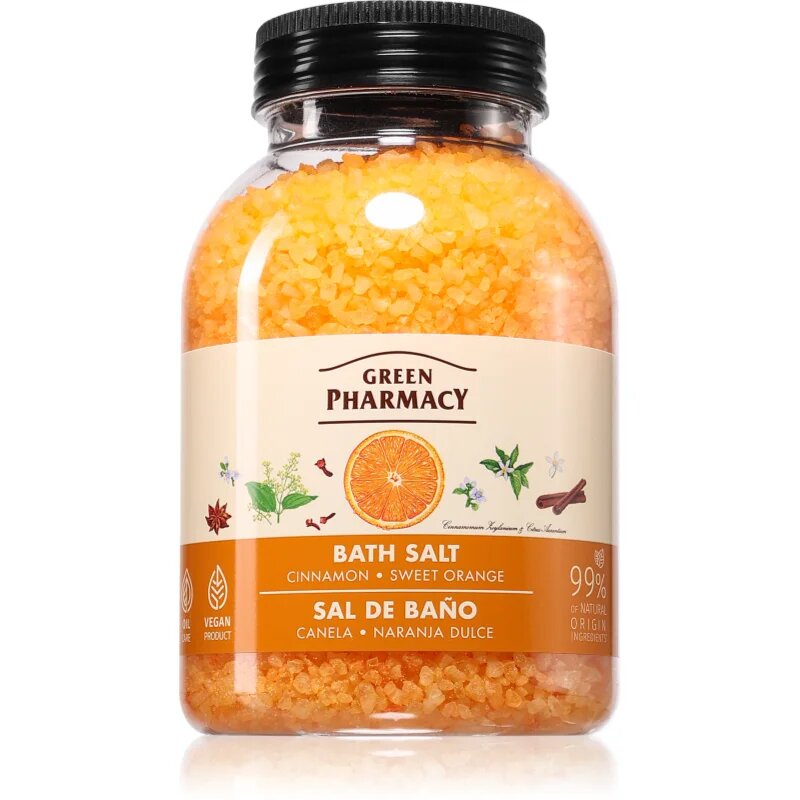 Green Pharmacy Cinnamon & Sweet orange Bath Salt relaksacijska sol za kopel 1000 g