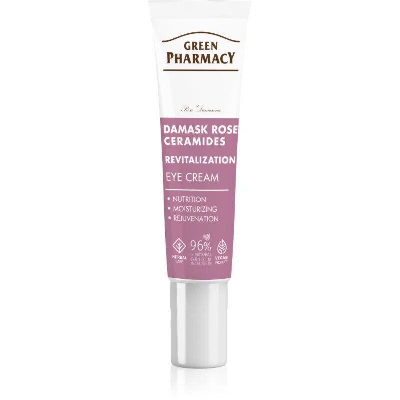 Green Pharmacy Damask Rose & Ceramides Eye Cream revitalizacijska krema za predel okoli oči 15 ml