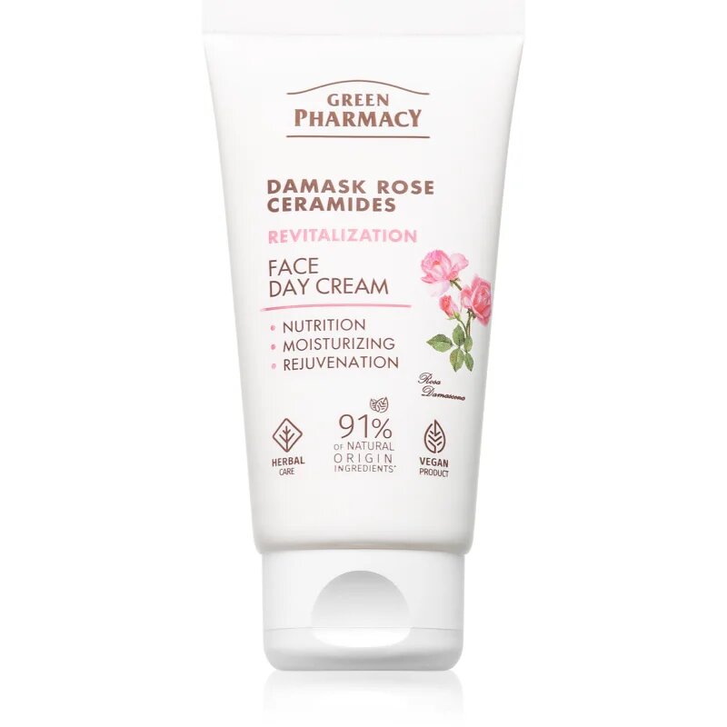 Green Pharmacy Damask Rose & Ceramides Face Cream dnevna krema za obraz za intenzivno prehrano kože 50 ml