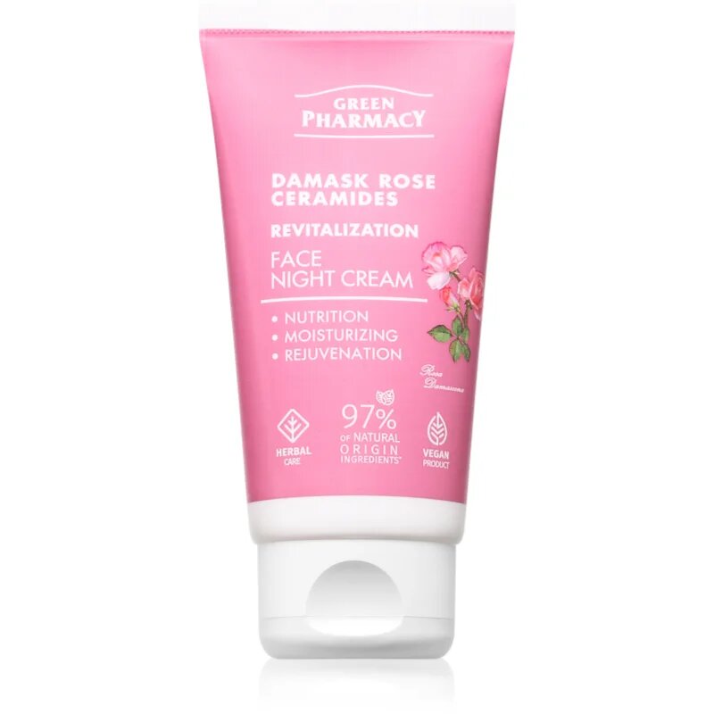 Green Pharmacy Damask Rose & Ceramides Night Face Cream nočna krema za obraz 50 ml