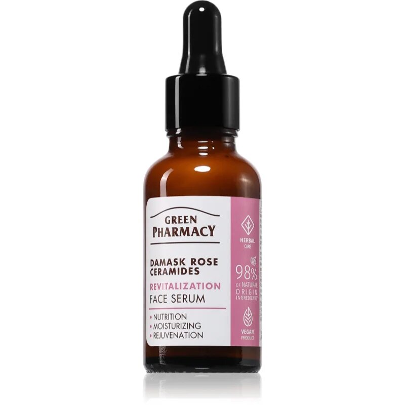 Green Pharmacy Damask Rose & Ceramides Serum revitalizacijski serum za obraz 30 ml