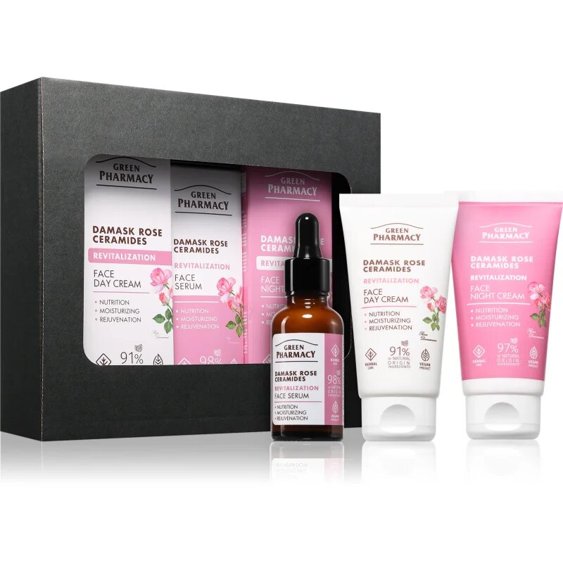Green Pharmacy Damask Rose & Ceramides Set darilni set za popolno polt