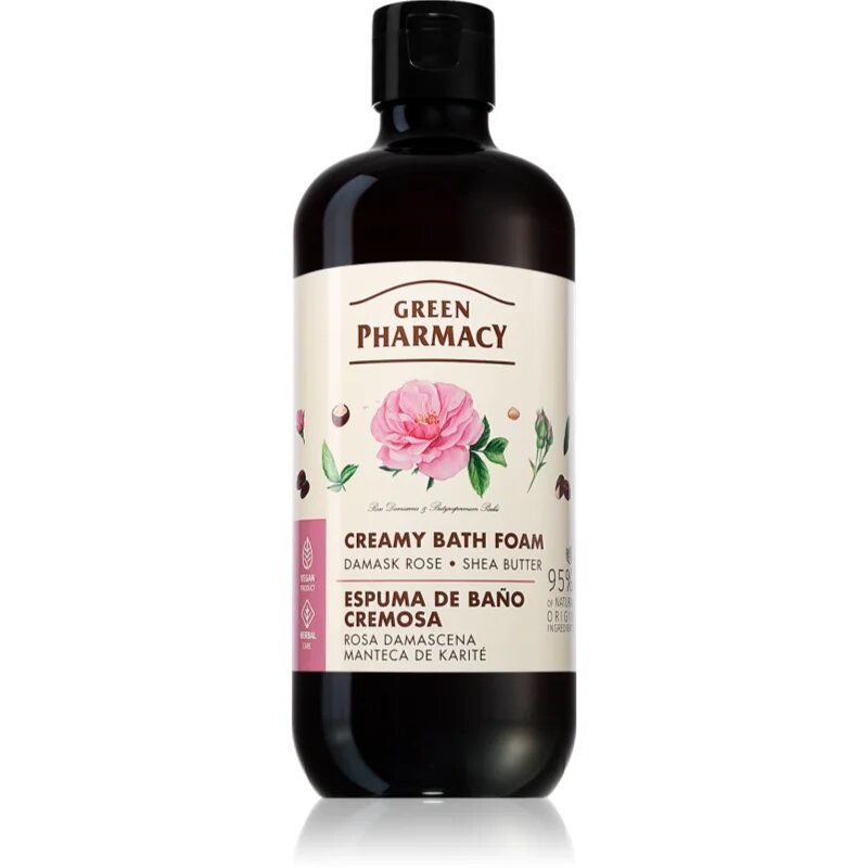 Green Pharmacy Damask Rose & Shea Butter Bath Foam kremasta pena za kopel z karitejevim maslom 500 ml