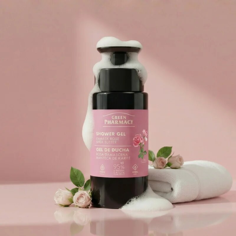 Green Pharmacy Damask Rose & Shea Butter gel za prhanje 739 ml