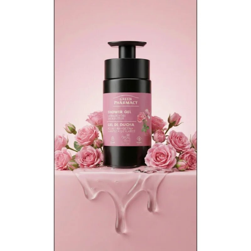 Green Pharmacy Damask Rose & Shea Butter gel za prhanje 739 ml