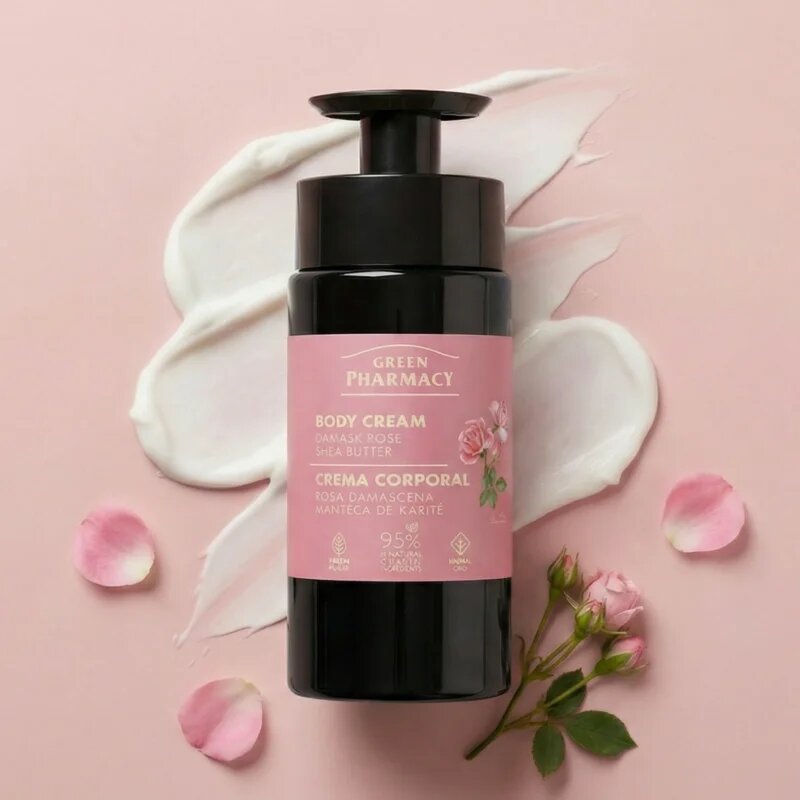 Green Pharmacy Damask Rose & Shea Butter krema za telo 739 ml