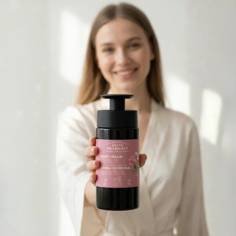 Green Pharmacy Damask Rose & Shea Butter krema za telo 739 ml