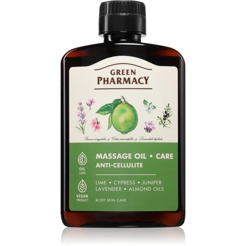 Green Pharmacy Essential oils of Lime Massage Oil masažno olje proti celulitu 200 ml