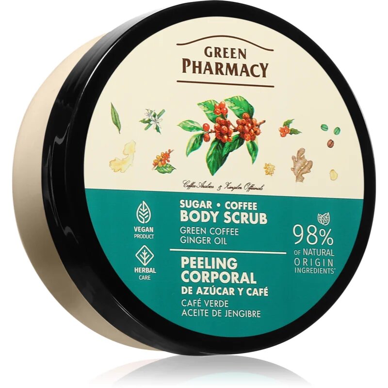 Green Pharmacy Green coffee & Ginger Oil Body Scrub sladkorni piling za telo 200 ml