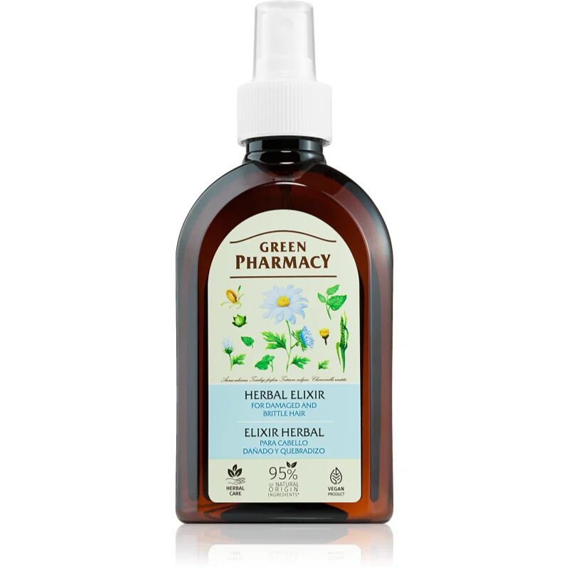 Green Pharmacy Herbal Elixir Hair Care zeliščni eliksir za poškodovane in lomljive lase 250 ml