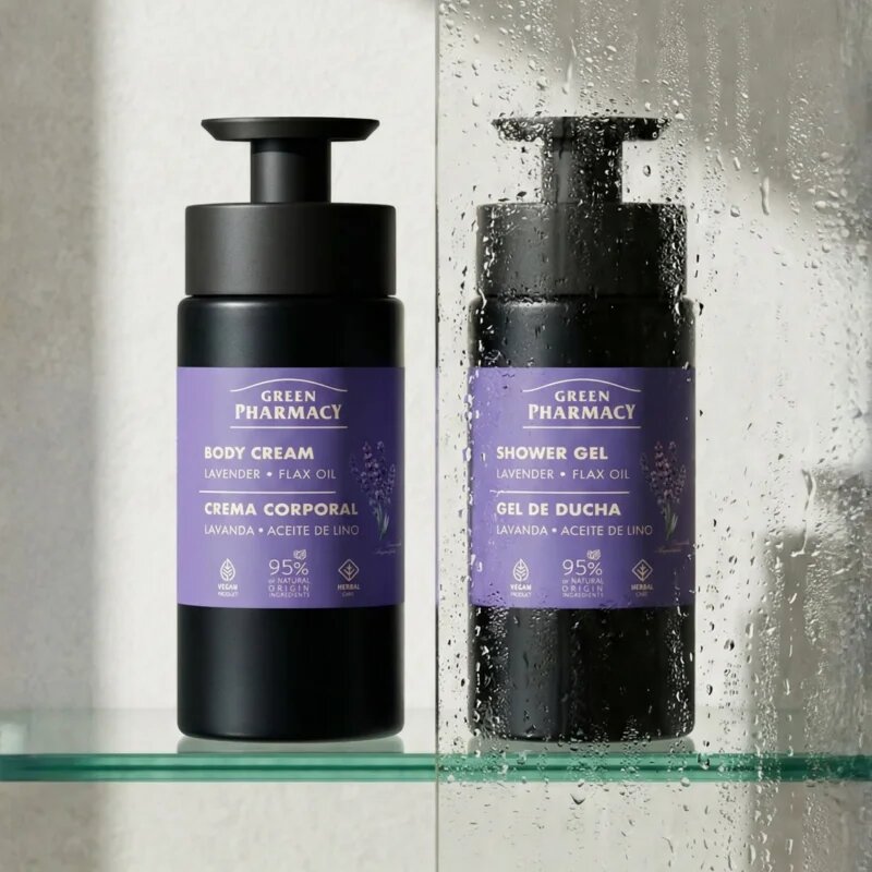 Green Pharmacy Lavender & Flax Oil gel za prhanje 739 ml