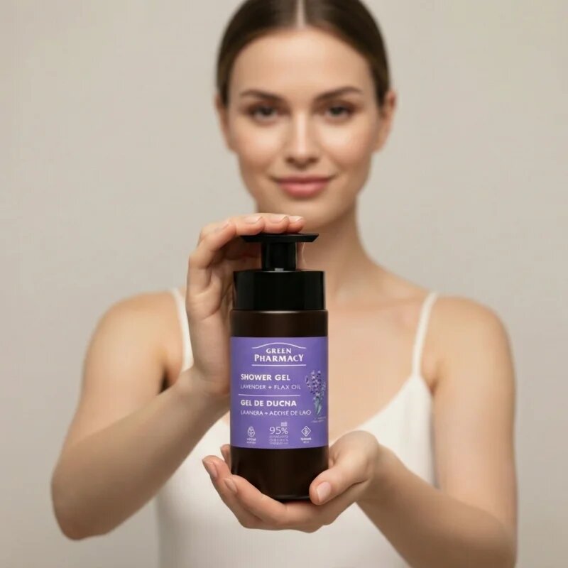 Green Pharmacy Lavender & Flax Oil gel za prhanje 739 ml