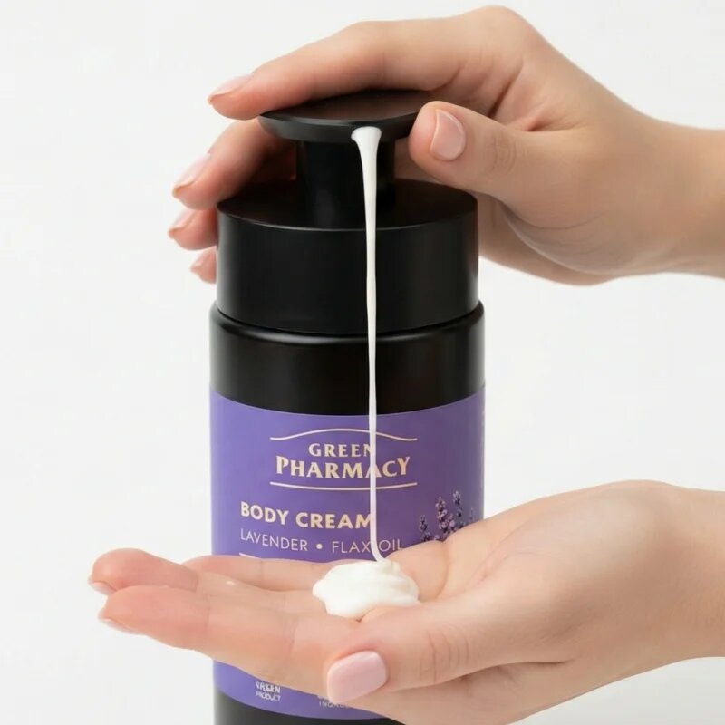 Green Pharmacy Lavender & Flax Oil krema za telo 739 ml