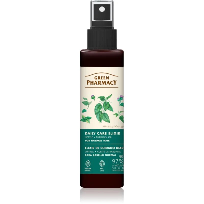 Green Pharmacy Nettle & Burdock oil Elixir serum za normalne lase 150 ml