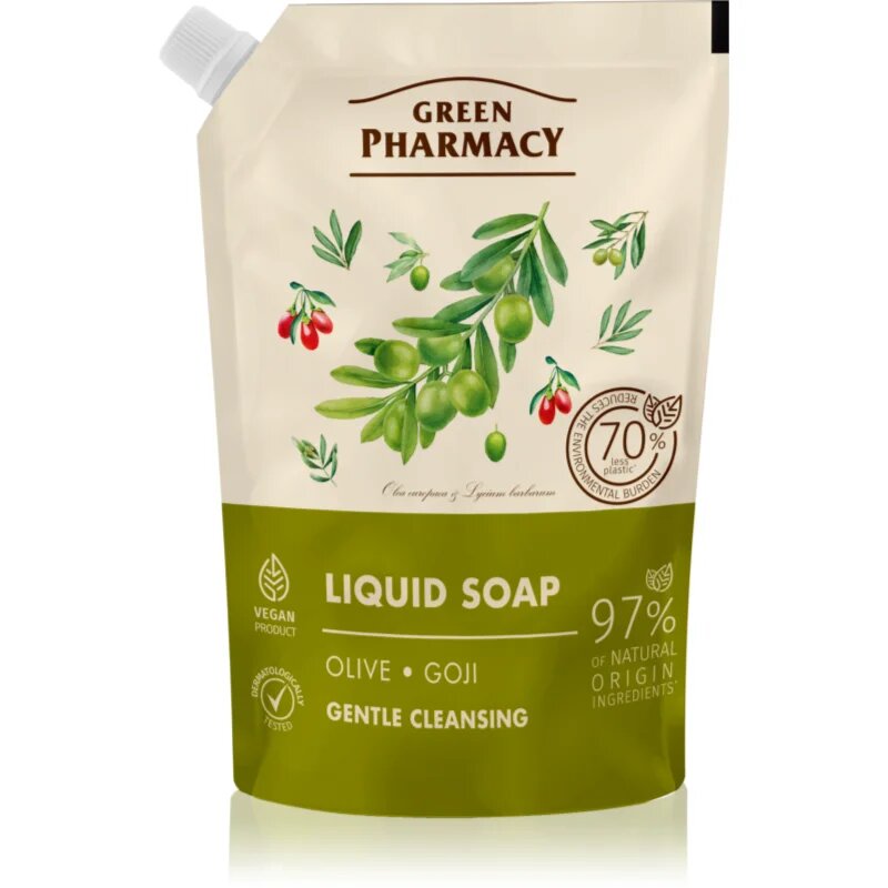Green Pharmacy Olive & Goji Berry Liquid Soap tekoče milo nadomestno polnilo 460 ml