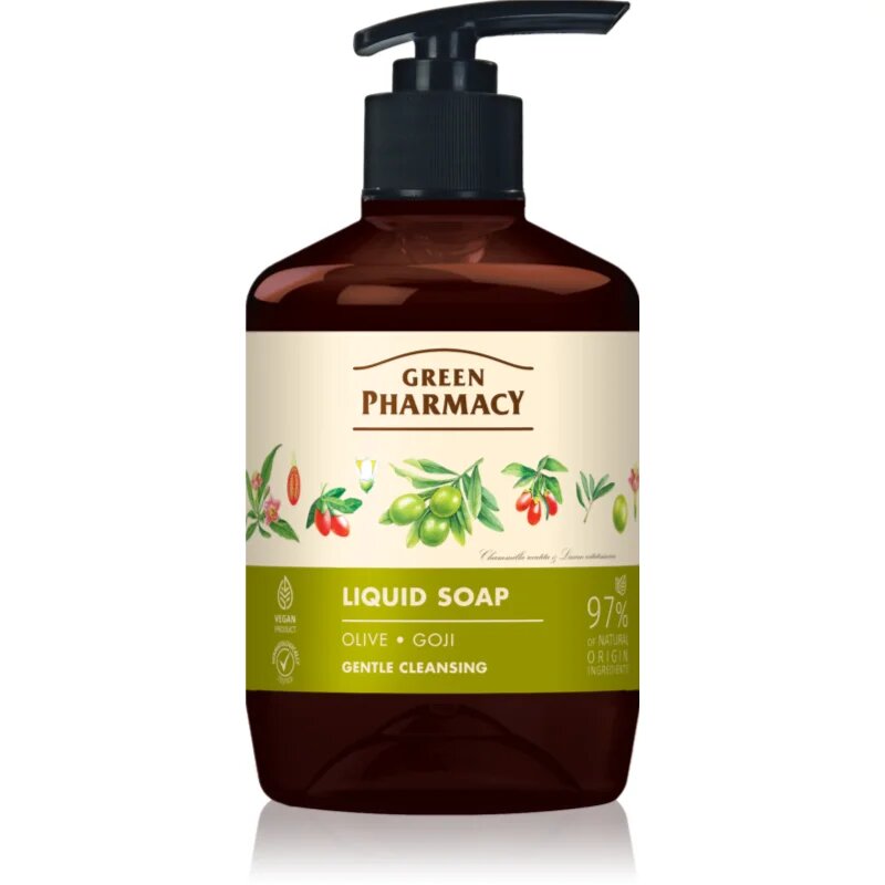 Green Pharmacy Olive & Goji Berry Liquid Soap tekoče milo za roke z dozirno črpalko 460 ml