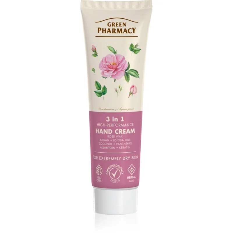 Green Pharmacy Rose Hand Cream hranilna in vlažilna krema za roke in nohte 100 ml