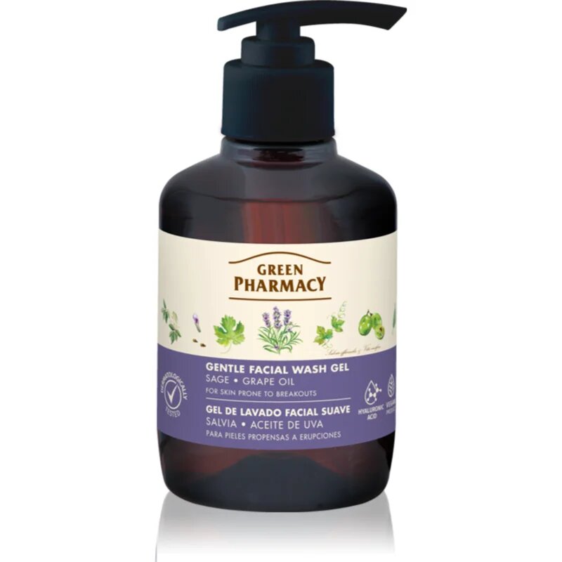 Green Pharmacy Sage & Thyme Face Wash nežen čistilni gel za kožo nagnjeno k razdraženosti 270 ml