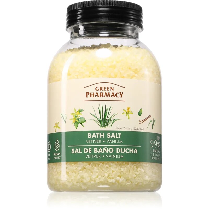 Green Pharmacy Vetiver & Vanilla Bath Salt relaksacijska sol za kopel 1000 g