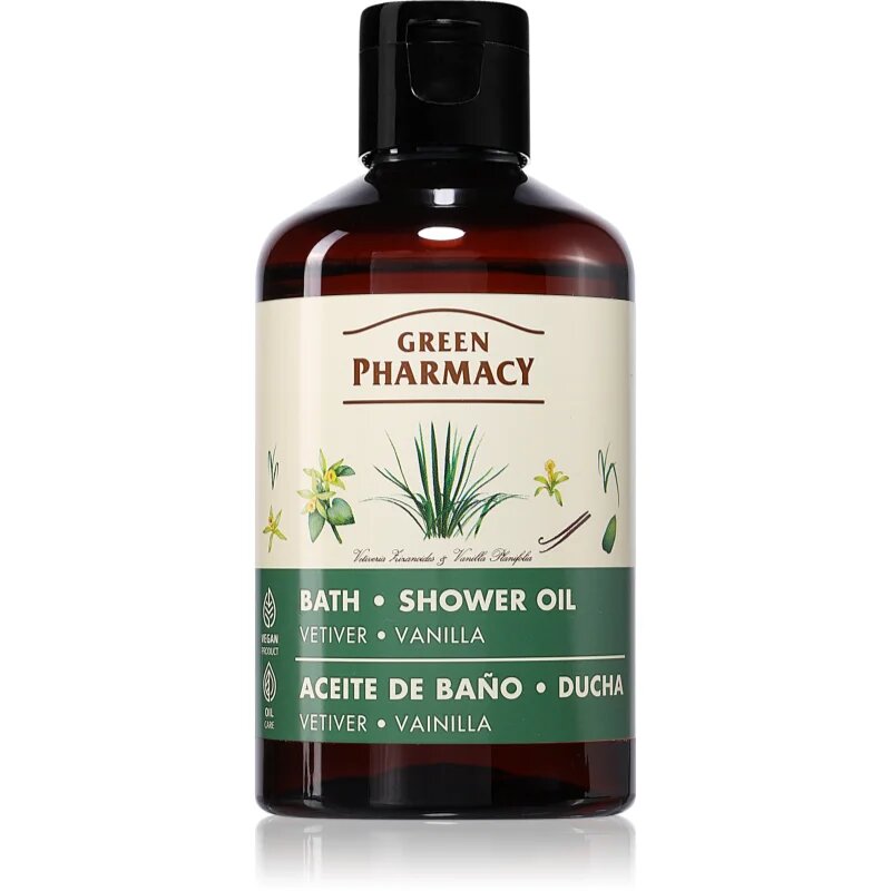 Green Pharmacy Vetiver & Vanilla osvežilno olje za prhanje z vanilijo 250 ml