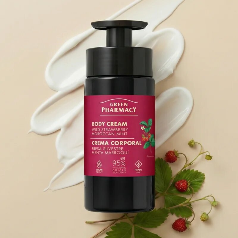 Green Pharmacy Wild Strawberry & Moroccan Mint Oil krema za telo 739 ml