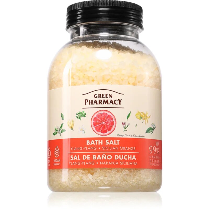 Green Pharmacy Ylang-ylang & Sicilian Orange Bath Salt relaksacijska sol za kopel 1000 g