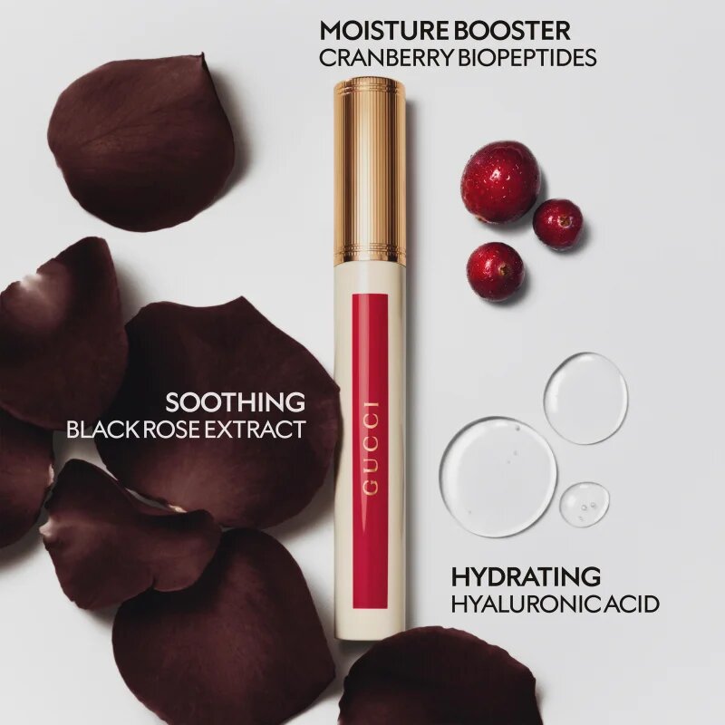 Gucci Beauty Glow Oil-In-Water Tint Liquid Lipstick bleščeča vlažilna tekoča šminka odtenek 308 Lucy Dark Orange 6.5 ml