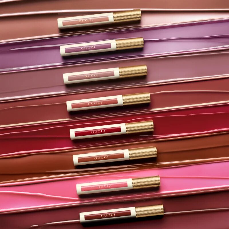 Gucci Beauty Glow Oil-In-Water Tint Liquid Lipstick bleščeča vlažilna tekoča šminka odtenek 415 Clara Pink 6.5 ml