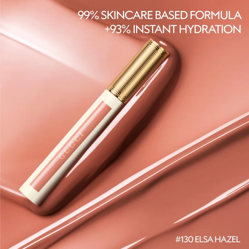 Gucci Beauty Glow Oil-In-Water Tint Liquid Lipstick bleščeča vlažilna tekoča šminka odtenek 415 Clara Pink 6.5 ml
