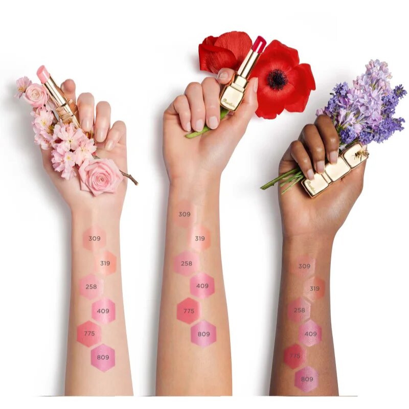 GUERLAIN KissKiss Bee Glow hranilni in vlažilni balzam za ustnice odtenek 258 Rose Glow 3.2 g