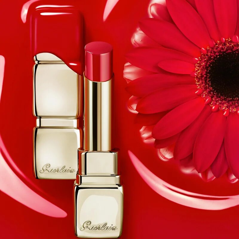 GUERLAIN KissKiss Shine Bloom šminka z bleščečim finišem odtenek 519 Floral Brick 3.5 g