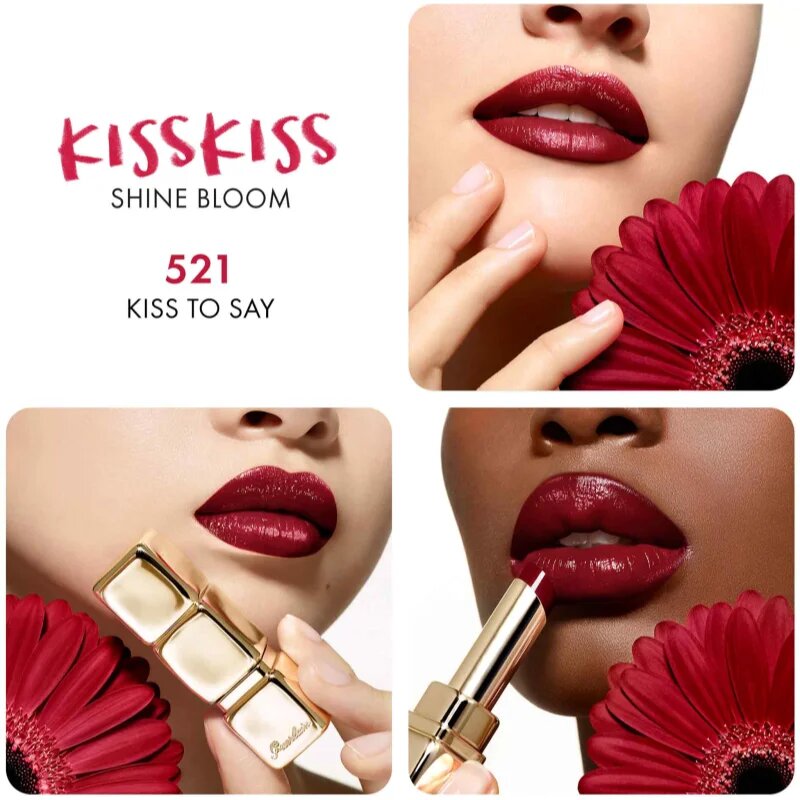 GUERLAIN KissKiss Shine Bloom šminka z bleščečim finišem odtenek 521 Kiss to Say 3.5 g