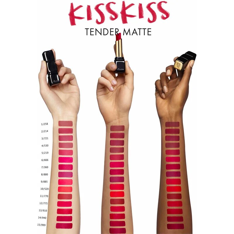 GUERLAIN KissKiss Tender Matte dolgoobstojna šminka z mat učinkom odtenek 770 Desire Red 2.8 g
