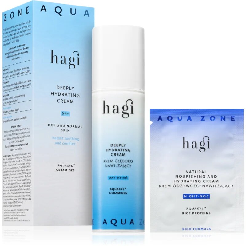 Hagi Aqua Zone dnevna vlažilna krema za normalno do suho kožo 50 ml