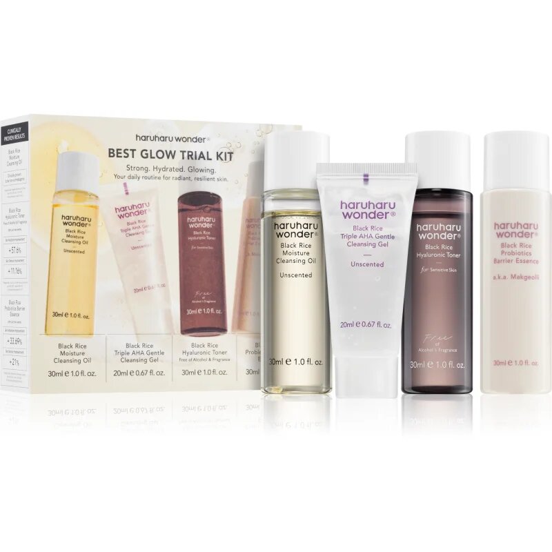 Haruharu Wonder Best Glow Trial Kit Potovalni set za osvetljevanje kože in hidratacijo