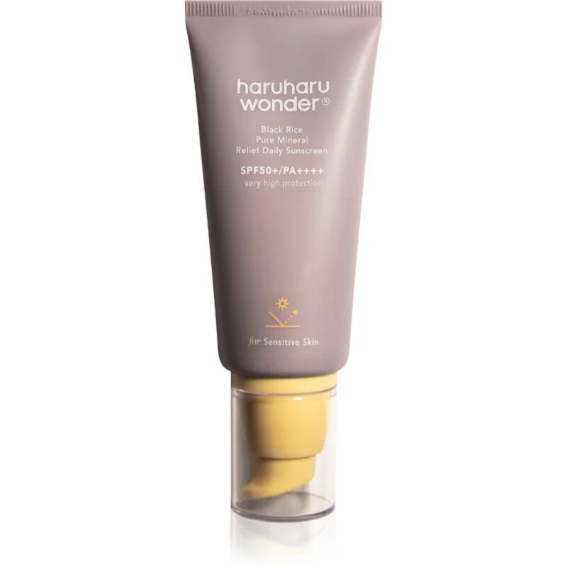 Haruharu Wonder Black Rice Pure Mineral Relief Daily Sunscreen pomirjujoča mineralna zaščitna krema SPF 50+ 50 ml